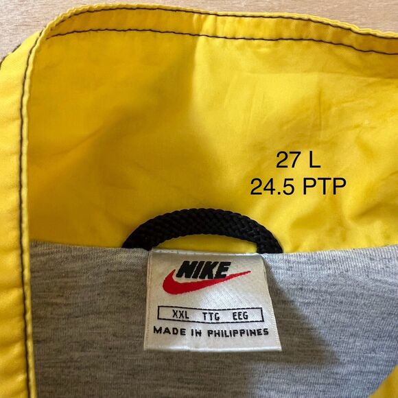 Vintage Nike Jacket 2XL Black Yellow 90s Windbreaker Sportswear New York Oregon - Picture 6 of 8